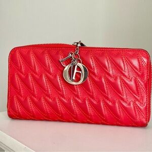 Christian Dior Voyageur Red Leather Wallet